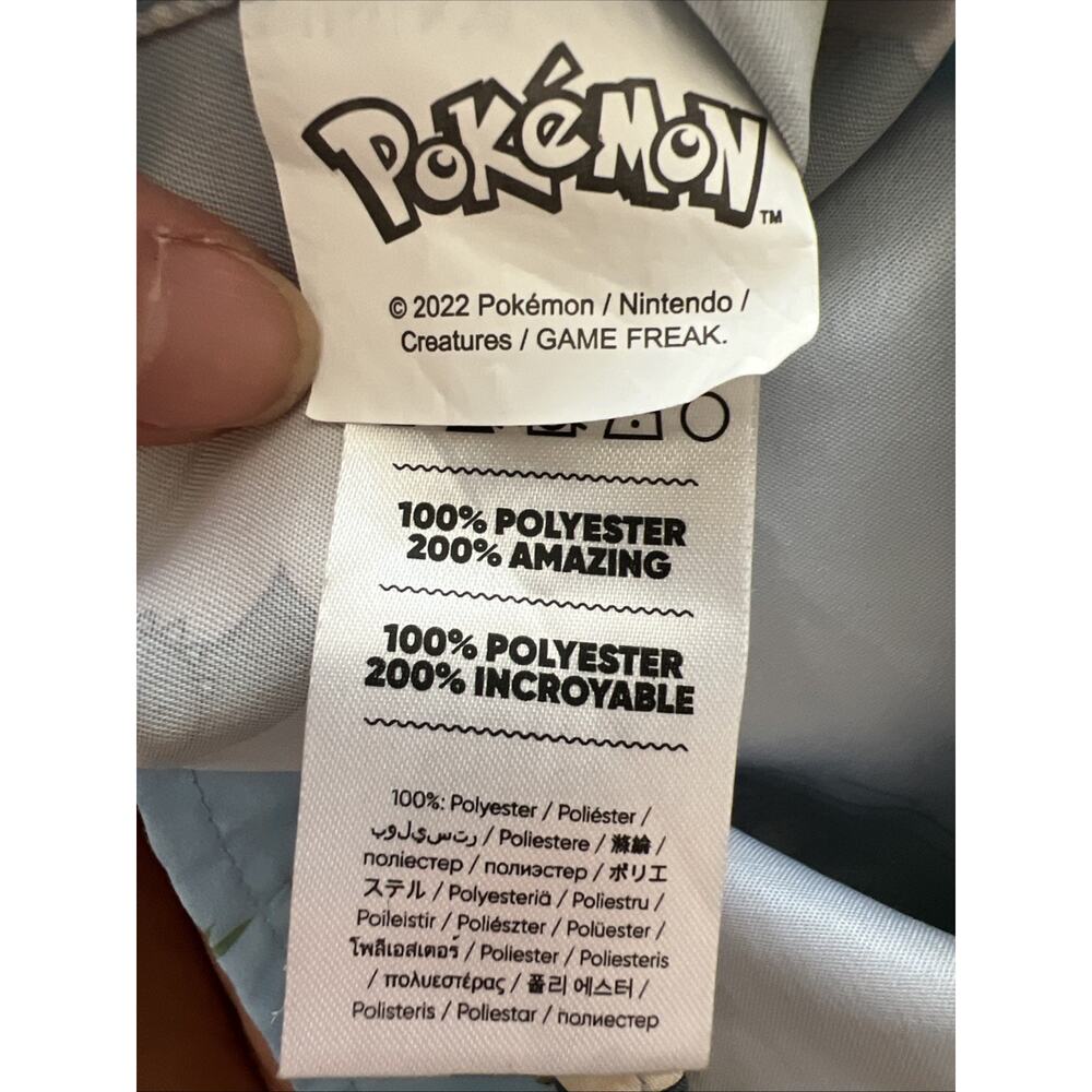 OppoSuits Pokémon Men's Short Sleeve Shirt Small Blue Forest Print Button Up - Picture 16 of 16